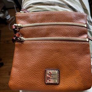Dooney & Bourke Brown Leather Crossbody Bag with Textured Finish